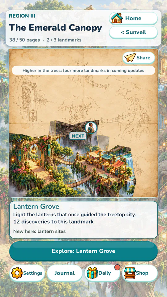 The Emerald Canopy map being restored